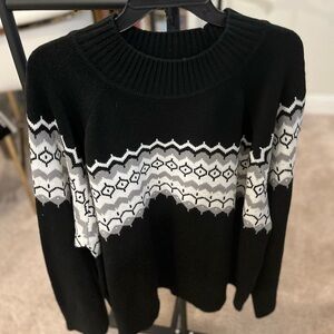 Designer Tommy Hilfiger Black and White Patterned Men’s Sweater